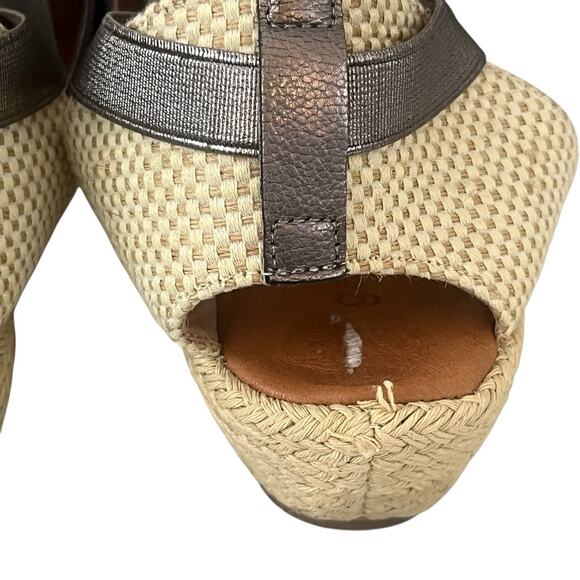 Gentle Souls Lena Espadrille Wedge Women’s Size 9 Slip On Metallic Leather - Picture 9 of 16